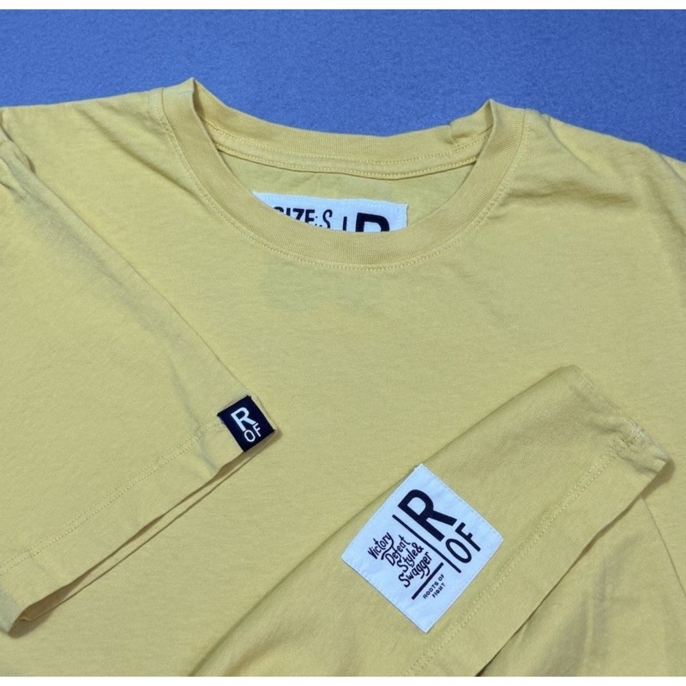 Roots Of Fight Shirt Mens S Yellow Crew Neck Short Sleeve Normcore USA